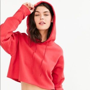 Urban Outfitters Red Cropped Hoodie